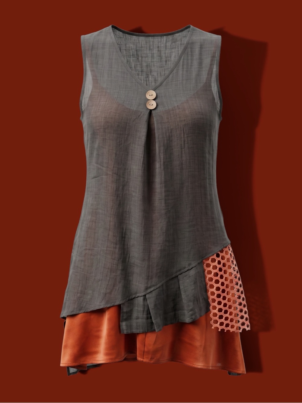MISSLOOK Asymmetrical Layered Boho Mini Fairy-core Dress/Tunic Top Size Medium